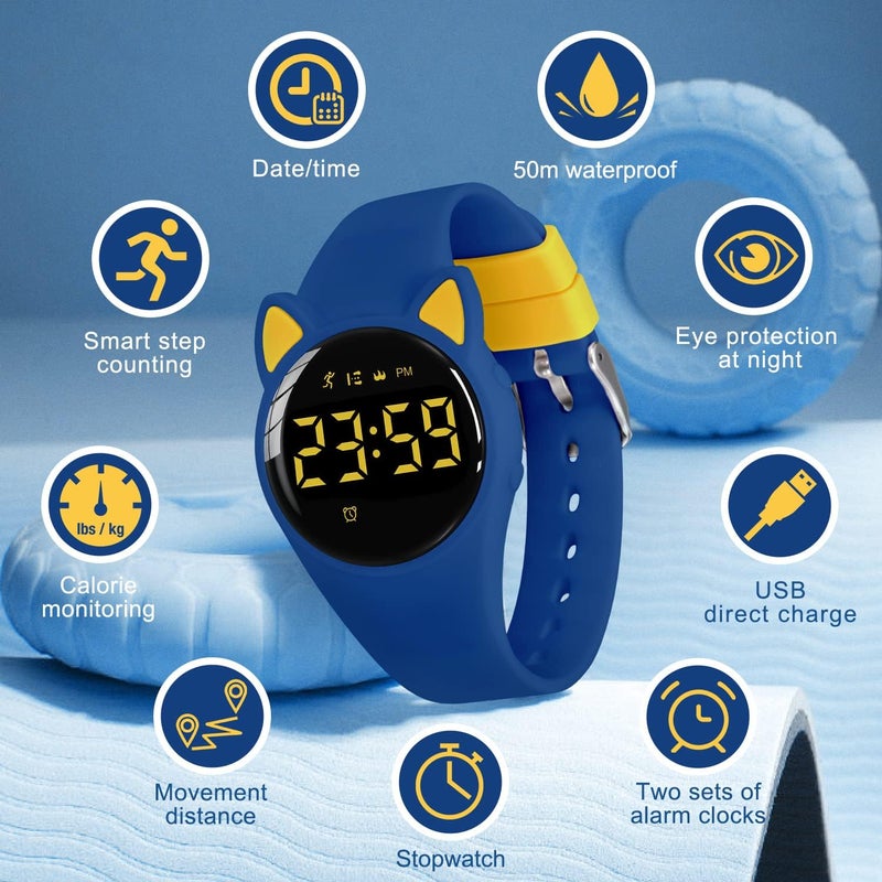 A ALPS Kids Watches for Girls Boys Digital Sport Watch with Step Counter Pedometer Vibration Alarm Clock, No App Waterproof Fitness Tracker Kids Watch Boys Girls Teens Students Ages 5-16 - Image 2